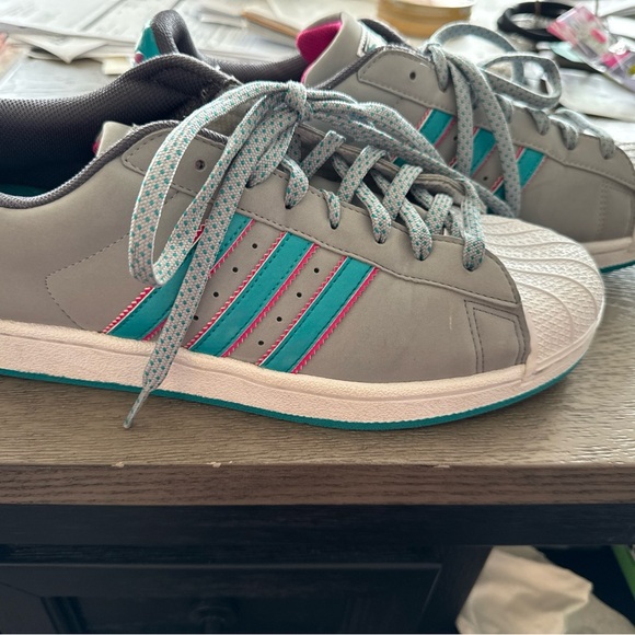 NEW Adidas Superstar Clam Shell Toe Gray Teal Pink Sz 11 D74369 2013 NWOB - Picture 7 of 10